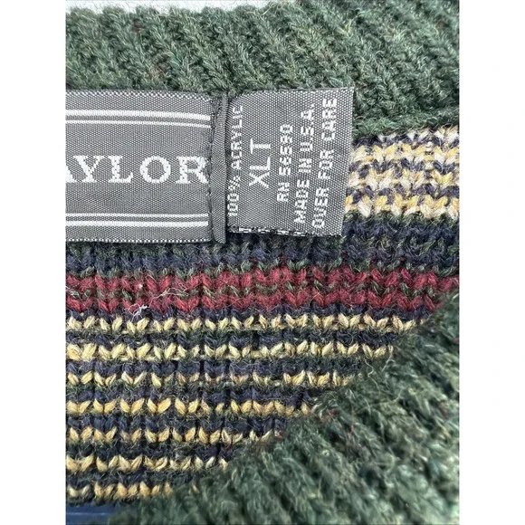 Vintage 90s David Taylor Men's Geometric Abstract Knit Crewneck Sweater size XLT - Picture 3 of 7